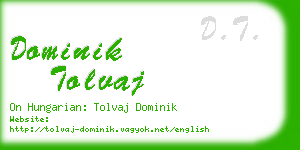 dominik tolvaj business card